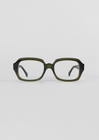 Pair of glasses on a light gray background